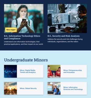 Collage of website preview cards.